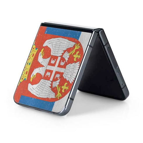 Serbia Flag Distressed Galaxy Z Flip5 5G Skin